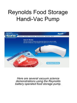 Reynolds Handi-Vac Food Storage Vacuum Pump Soft Sponge Reynolds 1 Gallon Vacuum Storage Bag 1