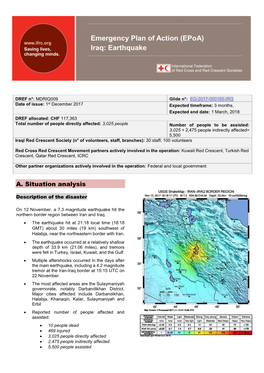 Iraq: Earthquake