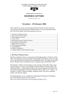 Newsletter – 17 December 2004