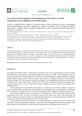 New Record of Schizophyllum (Schizophyllaceae) from Mexico and the Confirmation of Its Edibility in the Humid Tropics