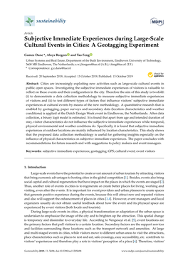 Subjective Immediate Experiences During Large-Scale Cultural Events in Cities: a Geotagging Experiment