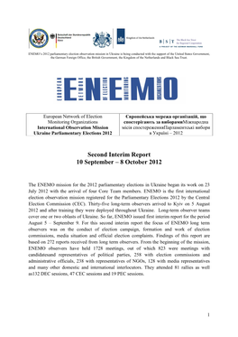 Second Interim Report 10 September – 8 October 2012