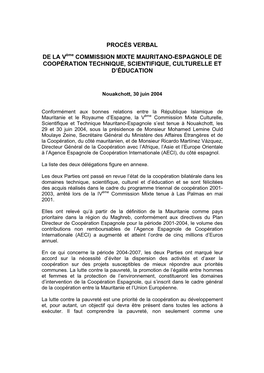 040630 Acta V CM Hispano Mauritana Francés