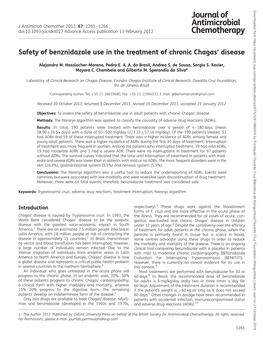 Safety of Benznidazole Use in the Treatment of Chronic Chagas' Disease