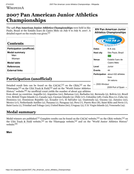 2007 Pan American Junior Athletics Championships - Wikipedia