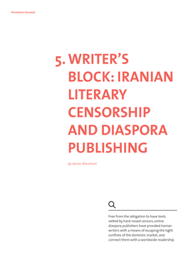 IRANIAN LITERARY CENSORSHIP and DIASPORA PUBLISHING by James Marchant