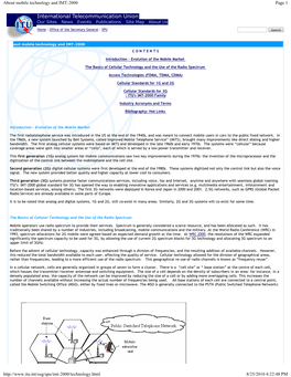 About Mobile Technology and IMT-2000 Page 1