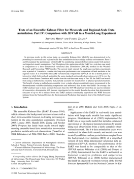 Tests of an Ensemble Kalman Filter for Mesoscale and Regional-Scale Data Assimilation