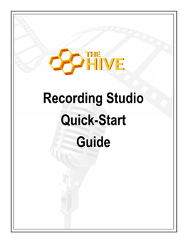 Recording Studio Quick-Start Guide