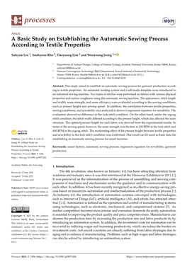 A Basic Study on Establishing the Automatic Sewing Process According to Textile Properties