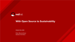 With Open Source to Sustainability