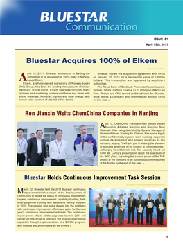Bluestar Acquires 100% of Elkem