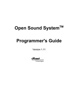 Open Sound Systemtm