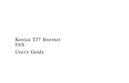 Konica T.37 Internet FAX User's Guide