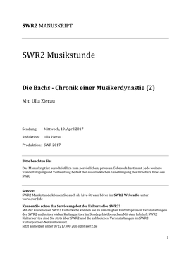 SWR2 Musikstunde