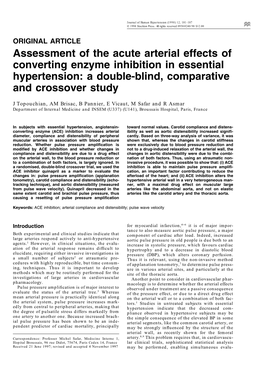 Assessment of the Acute Arterial Effects of Converting Enzyme Inhibition in Essential Hypertension: a Double-Blind, Comparative and Crossover Study