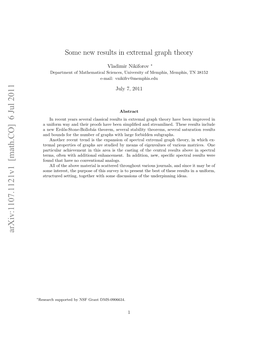 Some New Results in Extremal Graph Theory