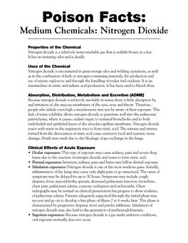 Poison Fact Sheet: Nitrogen Dioxide