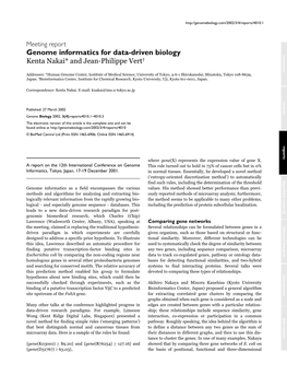 Genome Informatics for Data-Driven Biology