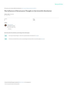 The Influence of Renaissance Thought on the Scientific Revolution