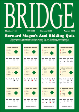 Bernard Magee's Acol Bidding Quiz