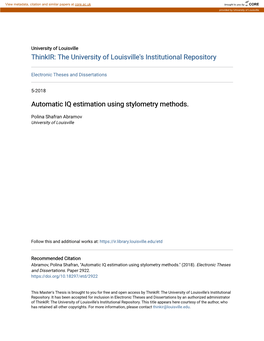 Automatic IQ Estimation Using Stylometry Methods