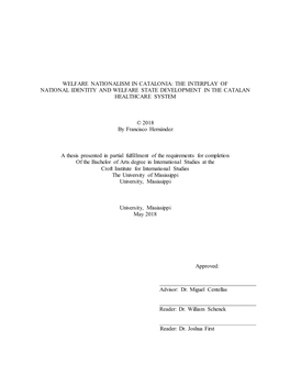 Welfare Nationalism in Catalonia: the Interplay of National Identity and Welfare State Development in the Catalan Healthcare System