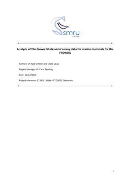 Analysis of the Crown Estate Aerial Survey Data for Marine Mammals for the FTOWDG