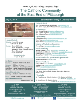 The Catholic Community of the East End of Pittsburgh