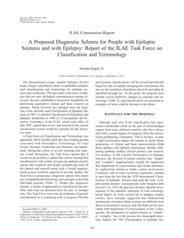 A Proposed Diagnostic Scheme for People with Epileptic Seizures and with Epilepsy: Report of the ILAE Task Force on Classification and Terminology