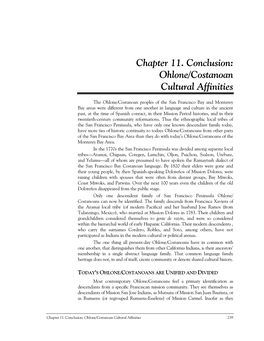 Chapter 11. Conclusion: Ohlone/Costanoan Cultural Affinities