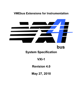 Vmebus Extensions for Instrumentation