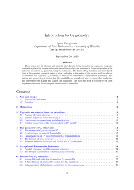 Introduction to G2 Geometry