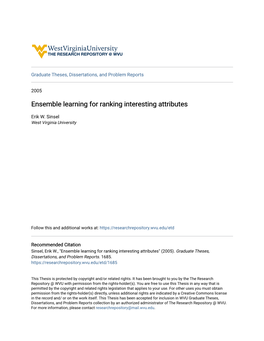 Ensemble Learning for Ranking Interesting Attributes