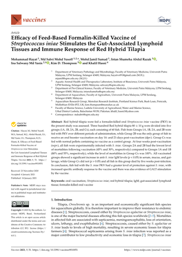 Efficacy of Feed-Based Formalin-Killed Vaccine Of