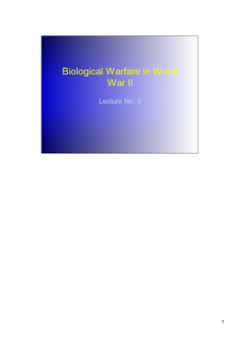 Biological Warfare in World War II