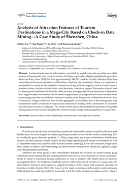 Analysis of Attraction Features of Tourism Destinations in a Mega-City Based on Check-In Data Mining—A Case Study of Shenzhen, China