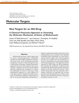 New Targets for an Old Drug