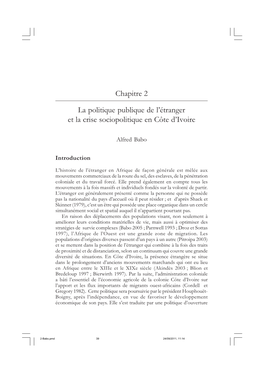 Chapitre 2 La Politique Publique De L'étranger Et La Crise Sociopolitique