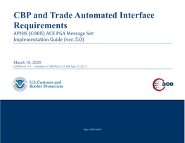 APHIS (CORE) ACE PGA Message Set Implementation Guide