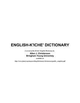 English-K'iche' Dictionary