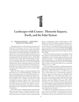 Landscapes with Craters: Meteorite Impacts, Earth, and the Solar System