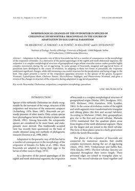 Hymenoptera: Braconidae) in the Course of Adaptation to Egg-Larval Parasitism