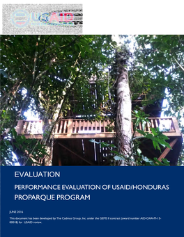 Performance Evaluation of Usaid/Honduras