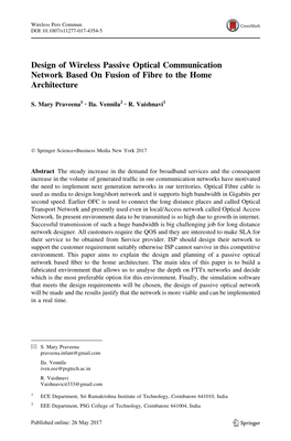 Design of Wireless Passive Optical Communication Network Based on Fusion of Fibre to the Home Architecture