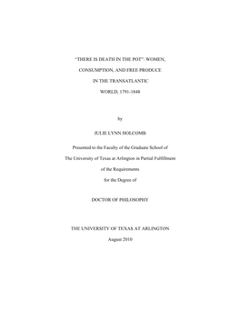 “There Is Death in the Pot”: Women, Consumption, And