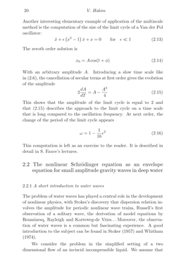 2.2 the Nonlinear Schrödinger Equation As an Envelope Equation