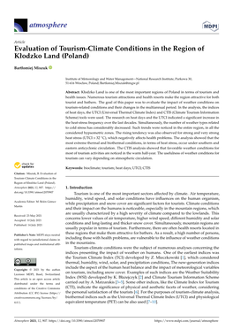 Evaluation of Tourism-Climate Conditions in the Region of Kłodzko Land (Poland)