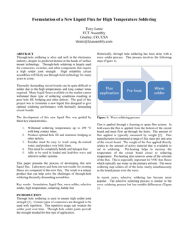 Formulation of a New Liquid Flux for High Temperature Soldering