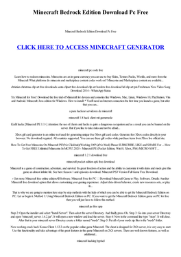 Minecraft Bedrock Edition Download Pc Free